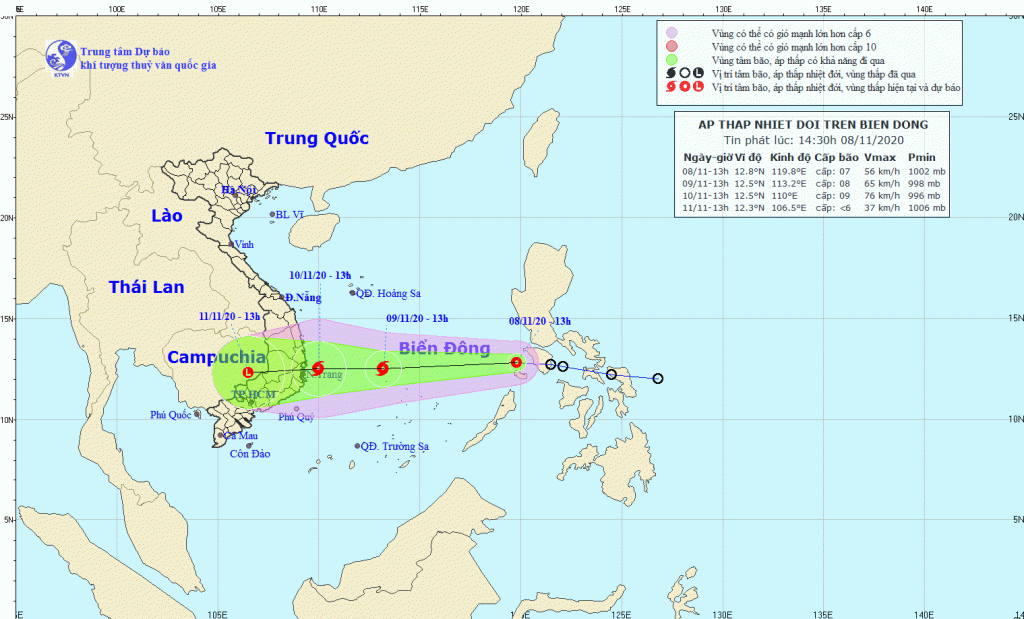 Áp thấp nhiệt đới đi vào biển Đông, đang mạnh lên thành bão - Ảnh 1.