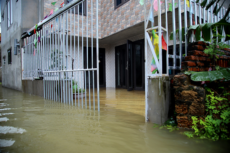 Nước sông Bùi dâng cao khiến cuộc sống hàng trăm hộ dân ở Hà Nội xáo trộn - Ảnh 4.