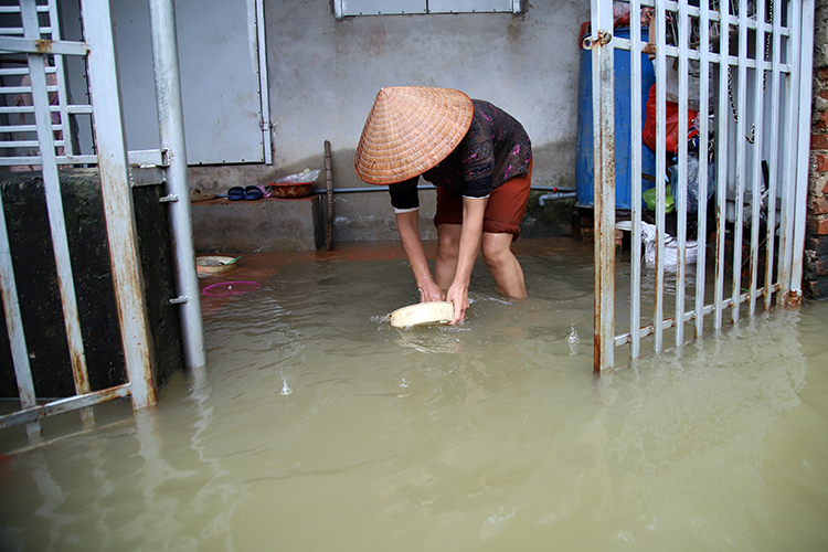 Nước sông Bùi dâng cao khiến cuộc sống hàng trăm hộ dân ở Hà Nội xáo trộn - Ảnh 12.