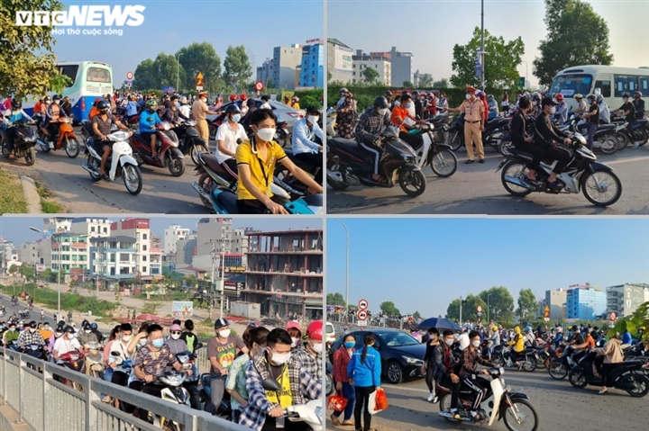 Cảnh giao thông hỗn loạn, mạnh ai nấy chạy ở đường gom cao tốc Hà Nội - Bắc Giang - Ảnh 3.