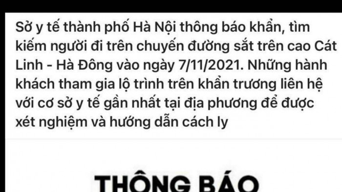 Hà Nội bác tin 'tìm người đi tàu Cát Linh - Hà Đông, yêu cầu cách ly' - Ảnh 2.