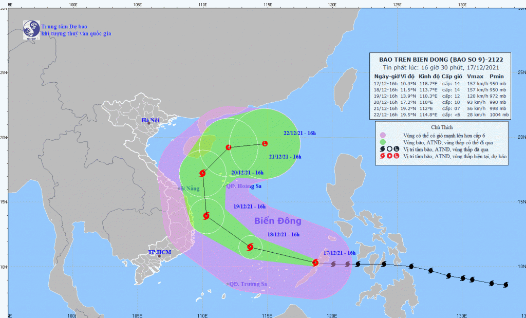 Bão Rai đi vào Biển Đông, trở thành cơn bão số 9 - Ảnh 1.
