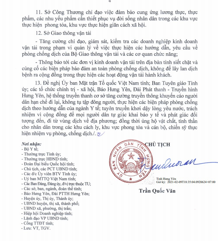 0h ngày 10/2, Hưng Yên phong tỏa 1 xã, giãn cách xã hội 2 huyện do Covid-19 - Ảnh 3.