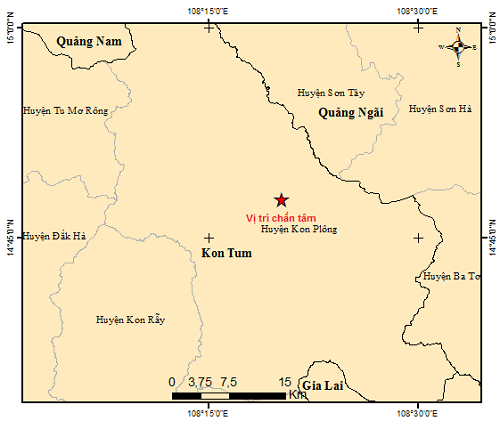 Kon Tum lại xảy ra 2 trận động đất - Ảnh 1.
