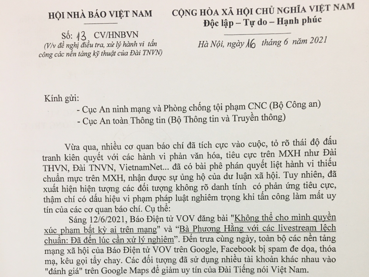Hội Nhà báo Việt Nam đề nghị điều tra, xử lý nghiêm hành vi tấn công mạng Báo Điện tử VOV - Ảnh 1.