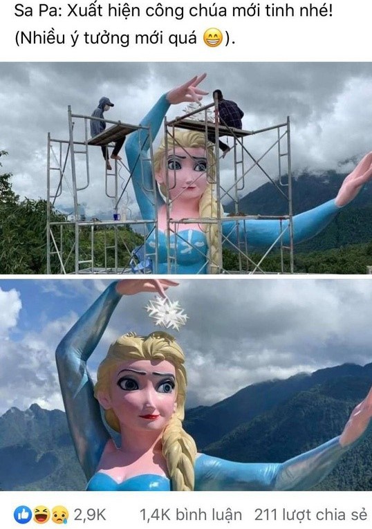 Dân mạng chỉ trích bức tượng Elsa mới xây ở Sa Pa - Ảnh 1.