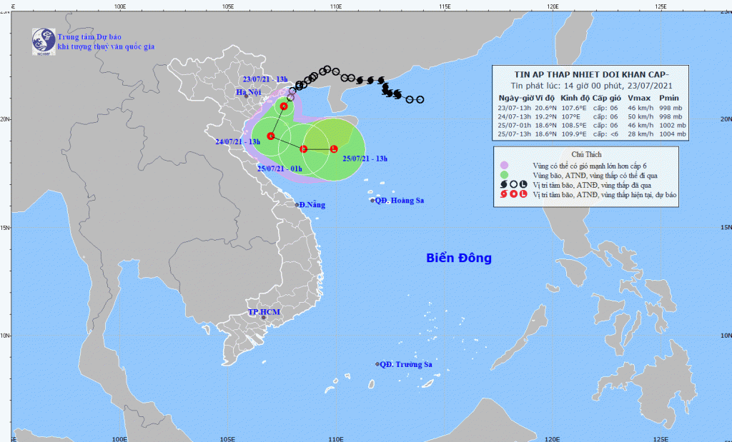 Áp thấp nhiệt đới có sức gió giật cấp 8, hoạt động trên vùng biển trên vùng biển Quảng Ninh, Hải Phòng - Ảnh 1.