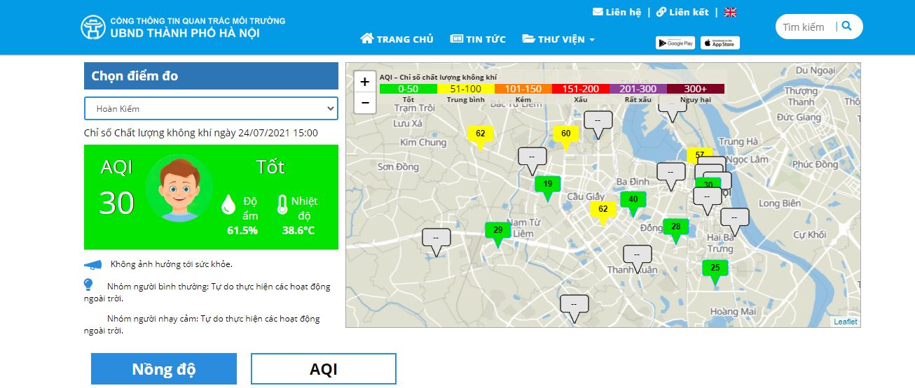 Chất lượng không khí ngày đầu Hà Nội giãn cách ở mức tốt tại nhiều khu vực - Ảnh 1.
