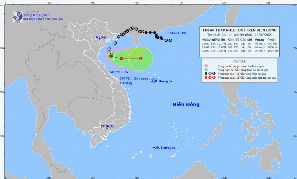 Áp thấp nhiệt đới gây mưa lớn Nghệ An, Hà Tĩnh với tổng lượng mưa 50-100mm - Ảnh 1.