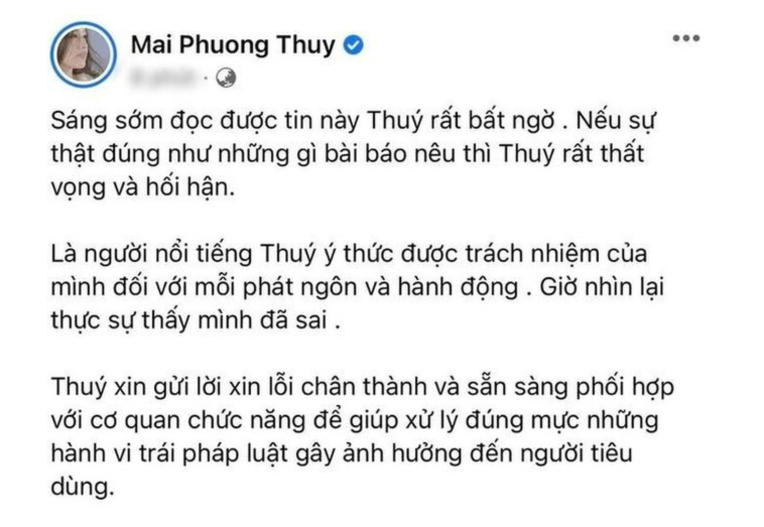 Hoa hậu Mai Phương Thúy xin lỗi vì quảng cáo sản phẩm bị 'tuýt còi' - Ảnh 2.