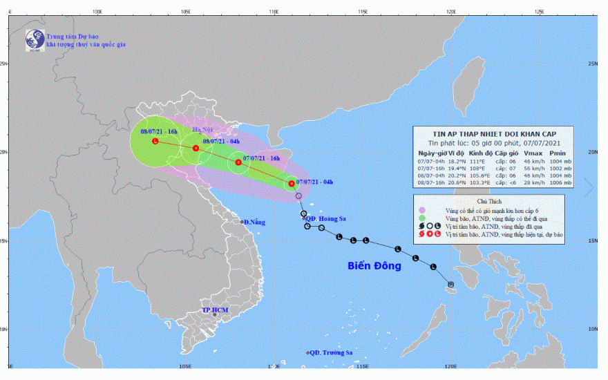 Tin áp thấp nhiệt đới khẩn cấp: Bắc Bộ và Bắc Trung Bộ mưa lớn từ chiều nay - Ảnh 1.