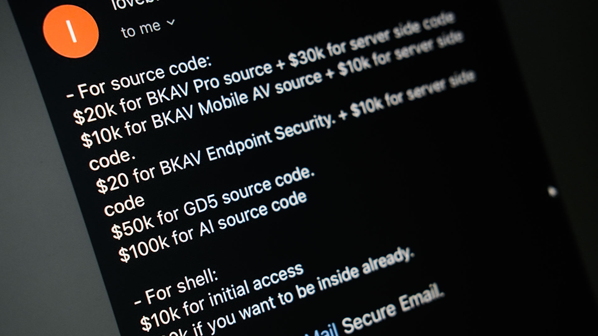 Hacker ra giá 290.000 USD cho dữ liệu của Bkav - Ảnh 1.