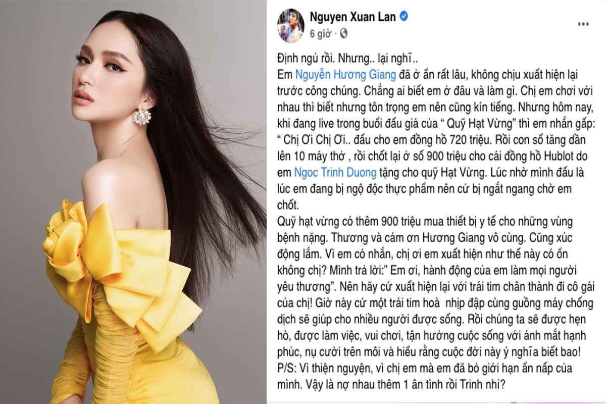 Hoa hậu Hương Giang đấu giá 900 triệu ủng hộ máy thở chống dịch Covid-19 - Ảnh 1.