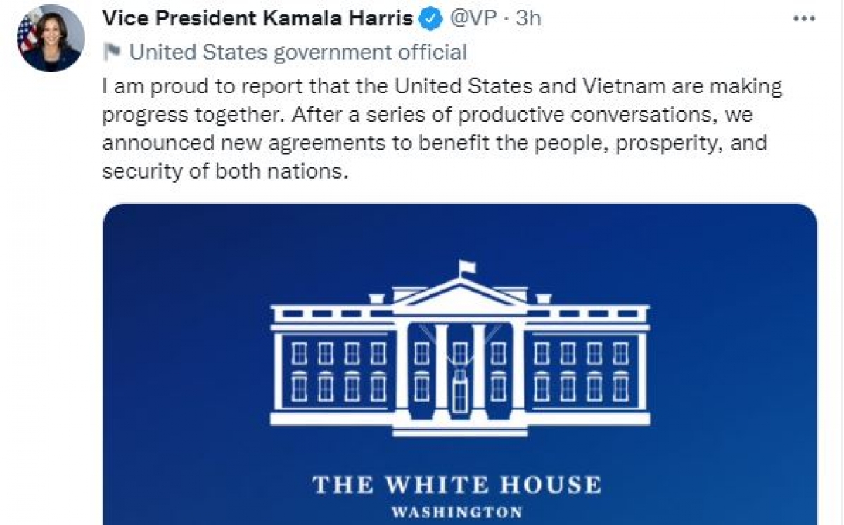 Phó Tổng thống Kamala Harris: Mỹ và Việt Nam đang cùng nhau tiến bộ - Ảnh 1.