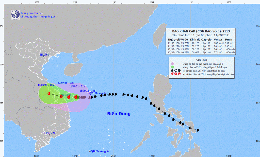 Bão số 5 gây mưa lớn từ Thừa Thiên Huế đến Bình Định, sức gió giật cấp 12 - Ảnh 1.