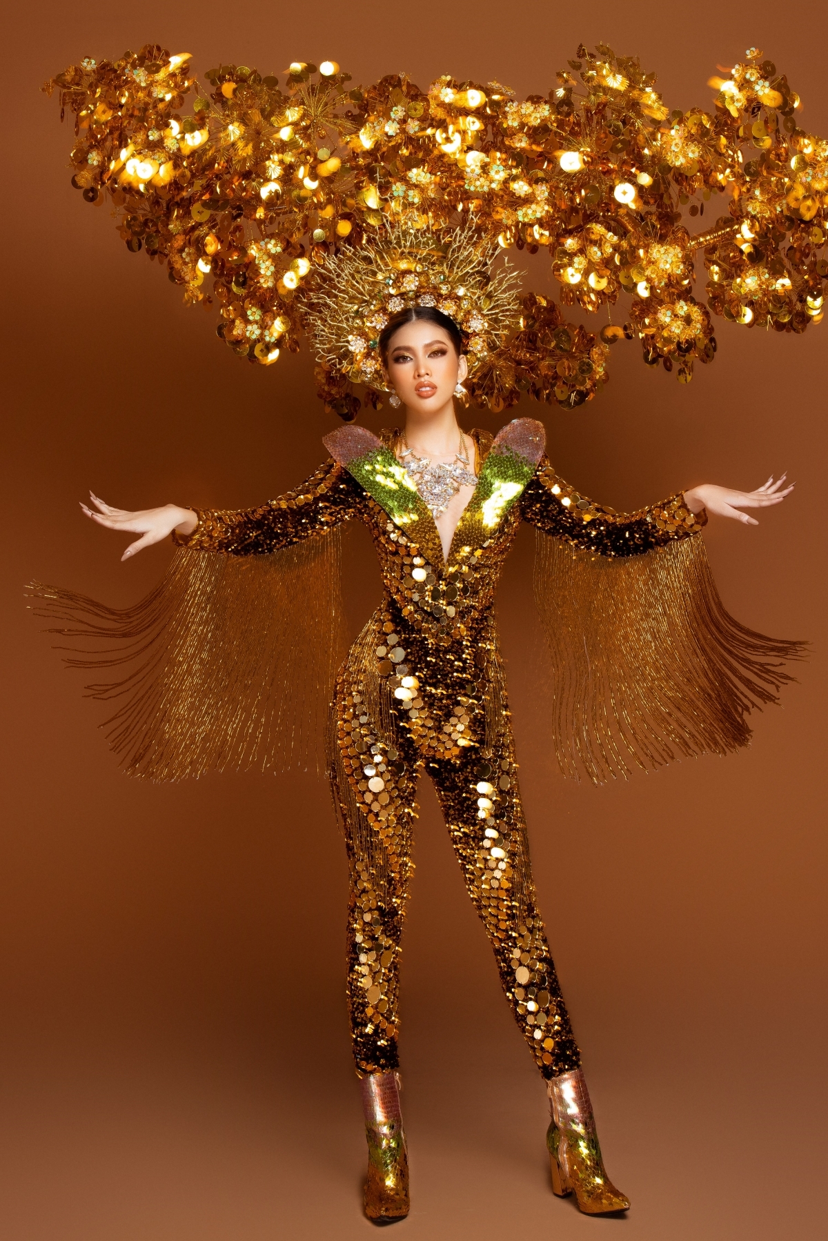 9 bộ trang phục dân tộc từng được người đẹp Việt Nam mang đến Miss Grand International - Ảnh 8.