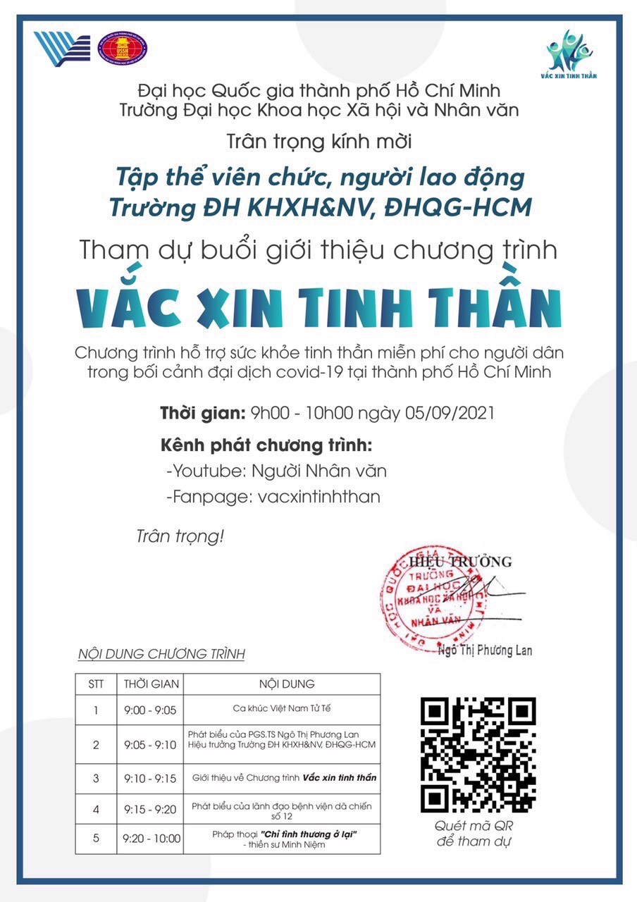 TP.HCM: Ra mắt chương trình 'Vắc xin tinh thần' hỗ trợ tâm lý cho người dân ảnh hưởng bởi Covid-19 - Ảnh 1.