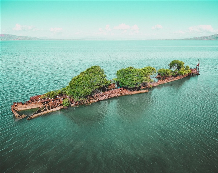 Xác tàu bỏ hoang hóa ‘rừng nổi’ giữa biển thu hút du khách đến check-in - Ảnh 3.