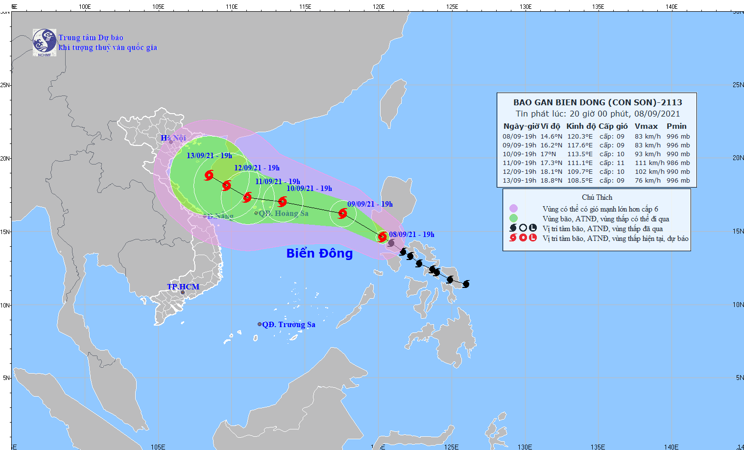 Tin bão gần Biển Đông: Đêm nay (8/9), bão Conson vào Biển Đông - Ảnh 1.