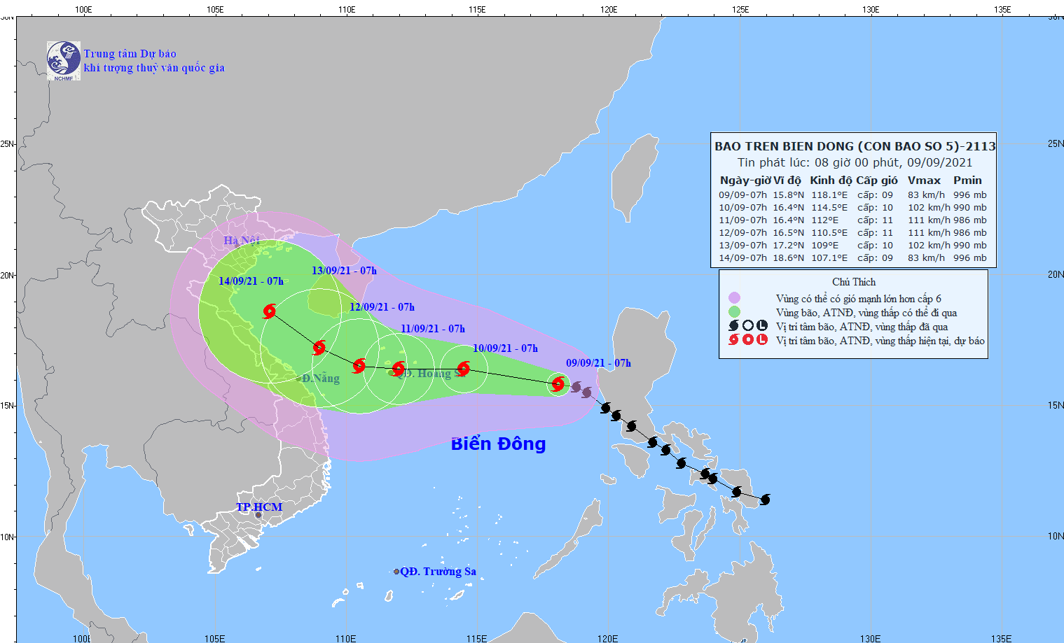 Tin bão trên biển Đông: Bão số 5 giật cấp 11, cách quần đảo Hoàng Sa 670km - Ảnh 1.