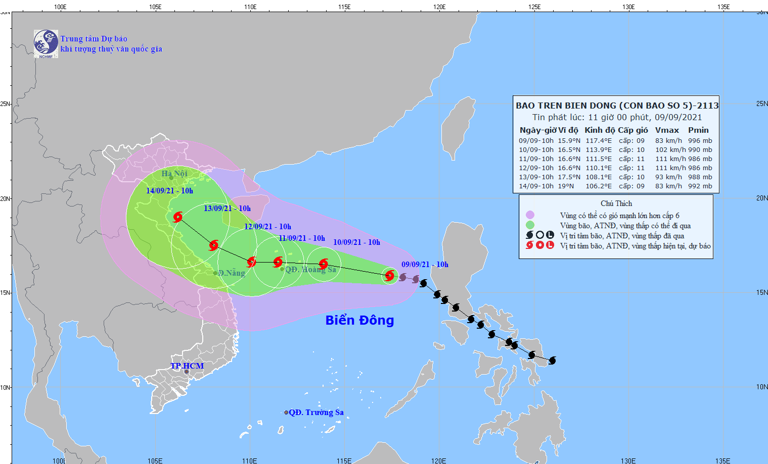 Tin bão trên biển Đông: Bão số 5 mỗi giờ đi được khoảng 15km và có khả năng mạnh thêm - Ảnh 1.