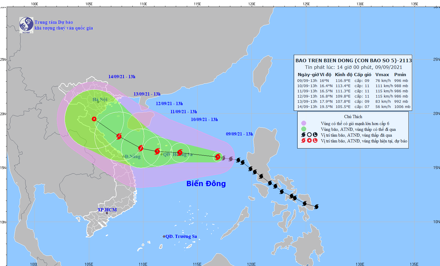 Tin bão trên biển Đông: Bão số 5 di chuyển theo hướng Tây có thể giật cấp 13 - Ảnh 1.