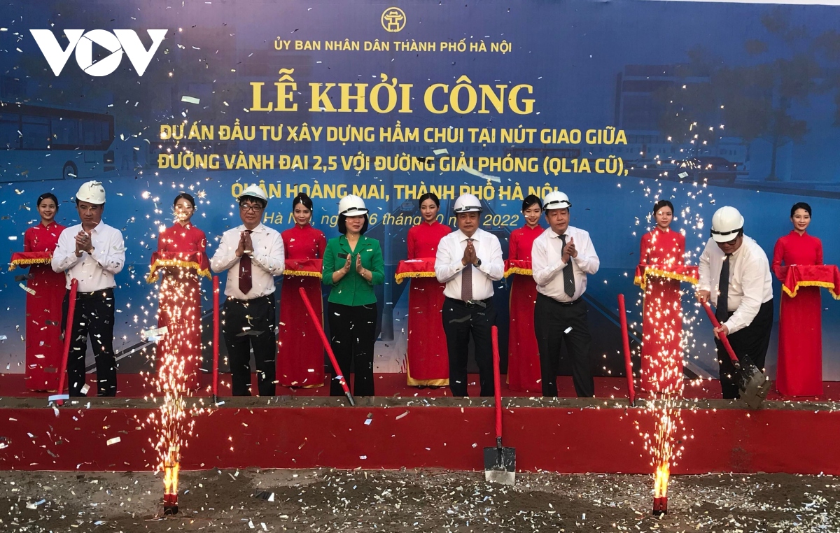 Hà Nội khởi công xây dựng hầm chui Giải Phóng-Kim Đồng trị giá gần 800 tỷ đồng - Ảnh 1.