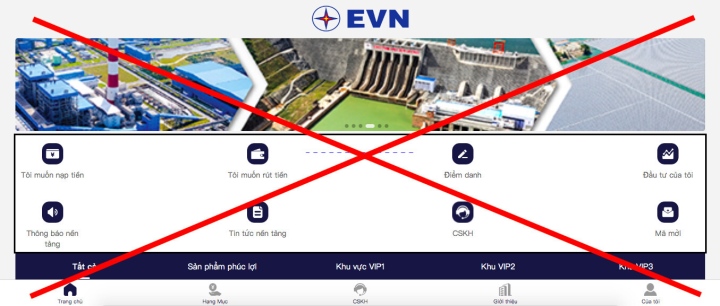 Xuất hiện trang web giả mạo thương hiệu EVN - Ảnh 1.