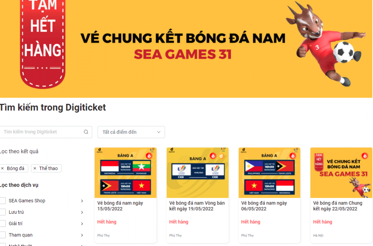 U23 Việt Nam chưa đá bán kết, vé trận chung kết bóng đá nam SEA Games 31 đã bán hết - Ảnh 1.