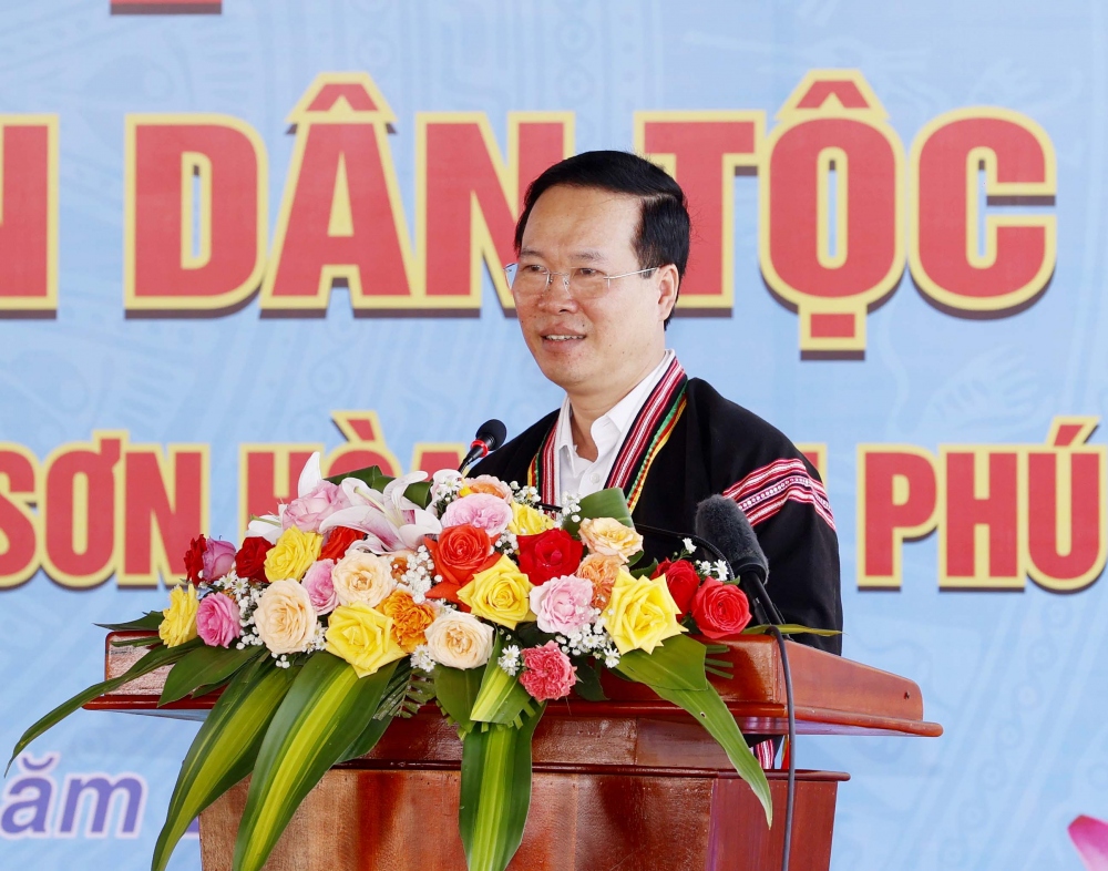 Chủ tịch nước Võ Văn Thưởng dự Ngày hội Đại đoàn kết toàn dân tộc tại Phú Yên- Ảnh 2.