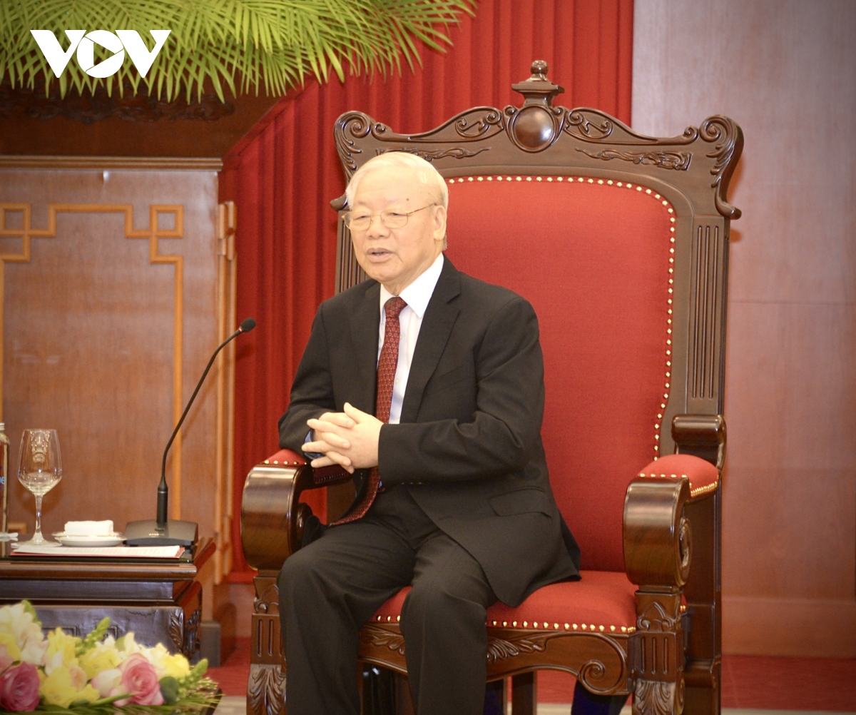 Tổng Bí thư Nguyễn Phú Trọng tiếp Bộ trưởng Bộ Ngoại giao Trung Quốc Vương Nghị- Ảnh 5.