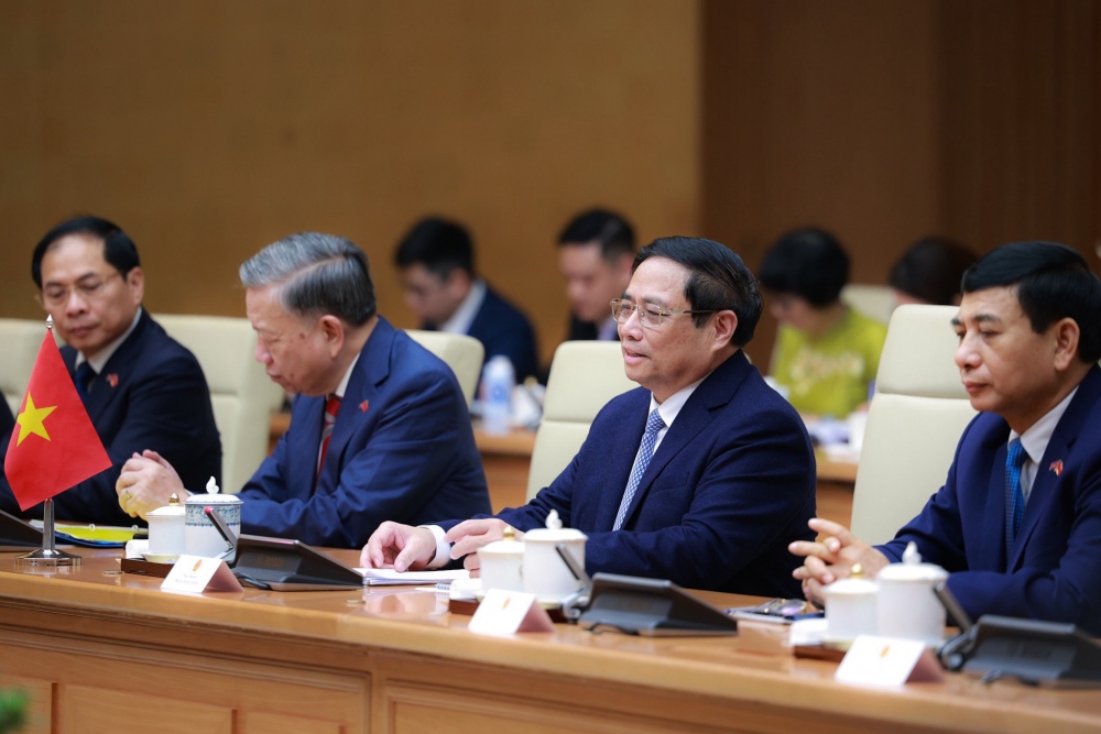 Ảnh: Toàn cảnh lễ đón và hội đàm giữa Thủ tướng Việt Nam và Thủ tướng Campuchia- Ảnh 10.