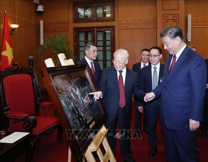 Tổng Bí thư Nguyễn Phú Trọng và Tổng Bí thư, Chủ tịch nước Trung Quốc Tập Cận Bình dự Tiệc trà- Ảnh 5.