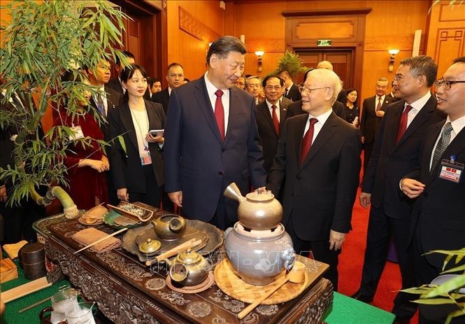 Chiêu đãi trọng thể chào mừng Tổng Bí thư, Chủ tịch nước Trung Quốc và Phu nhân- Ảnh 5.