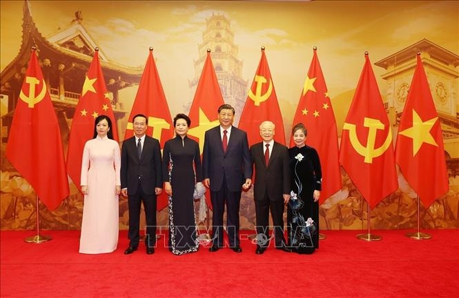 Chiêu đãi trọng thể chào mừng Tổng Bí thư, Chủ tịch nước Trung Quốc và Phu nhân- Ảnh 1.