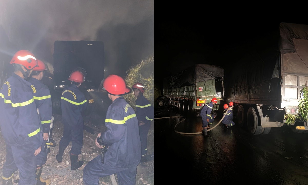 Gia Lai: Tai nạn liên hoàn trên đường Đông Trường Sơn, 3 ô tô bị cháy - Ảnh 1.