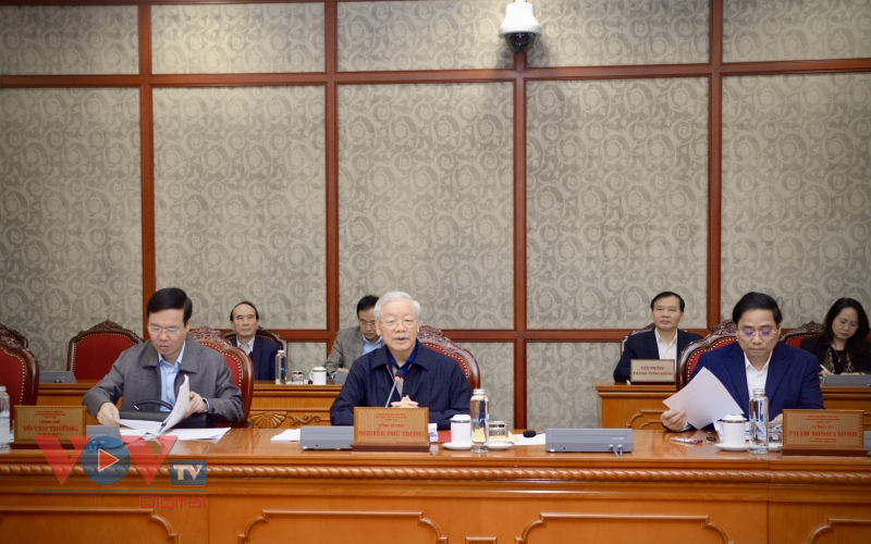 Tổng Bí thư Nguyễn Phú Trọng chủ trì cuộc họp Bộ Chính trị, Ban Bí thư - Ảnh 3.