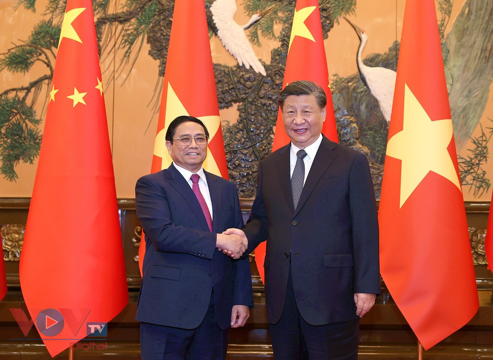 Thủ tướng Phạm Minh Chính hội kiến Tổng Bí thư, chủ tịch nước Trung Quốc Tập Cận Bình - Ảnh 1.