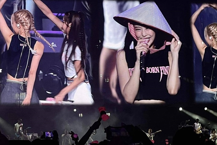 BLACKPINK nói tiếng Việt, đội nón lá và nhảy trên nền nhạc 'See tình' trong đêm diễn tại Hà Nội - Ảnh 2.