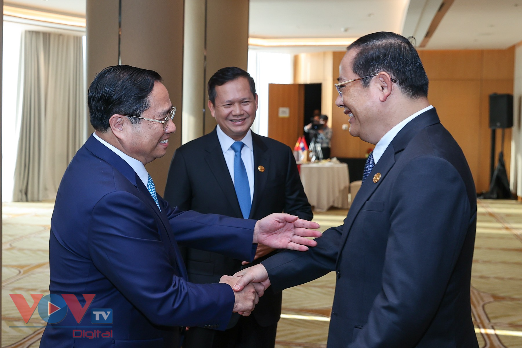 Thủ tướng Phạm Minh Chính ăn sáng làm việc với Thủ tướng Lào và Thủ tướng Campuchia - Ảnh 2.
