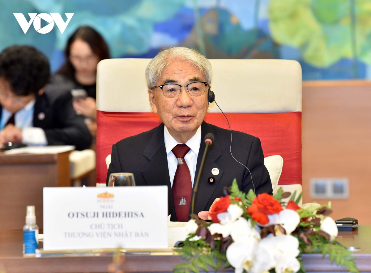 Chủ tịch Quốc hội Vương Đình Huệ hội đàm với Chủ tịch Thượng viện Nhật Bản - Ảnh 4.