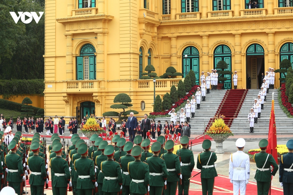 Toàn cảnh Lễ đón Tổng thống Đức thăm cấp Nhà nước tới Việt Nam- Ảnh 2.