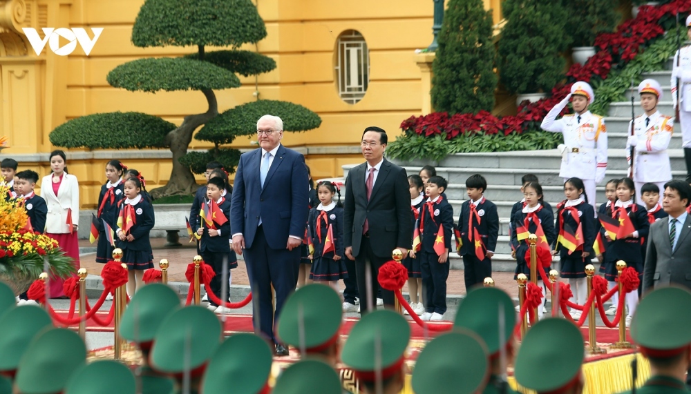 Toàn cảnh Lễ đón Tổng thống Đức thăm cấp Nhà nước tới Việt Nam- Ảnh 3.