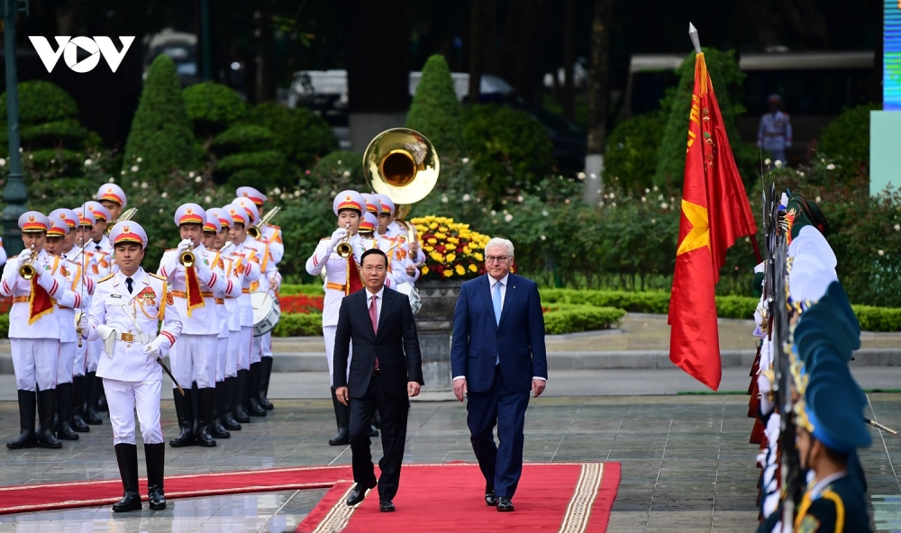 Toàn cảnh Lễ đón Tổng thống Đức thăm cấp Nhà nước tới Việt Nam- Ảnh 4.