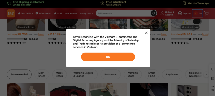 Temu âm thầm ngừng kinh doanh tại Việt Nam- Ảnh 1.