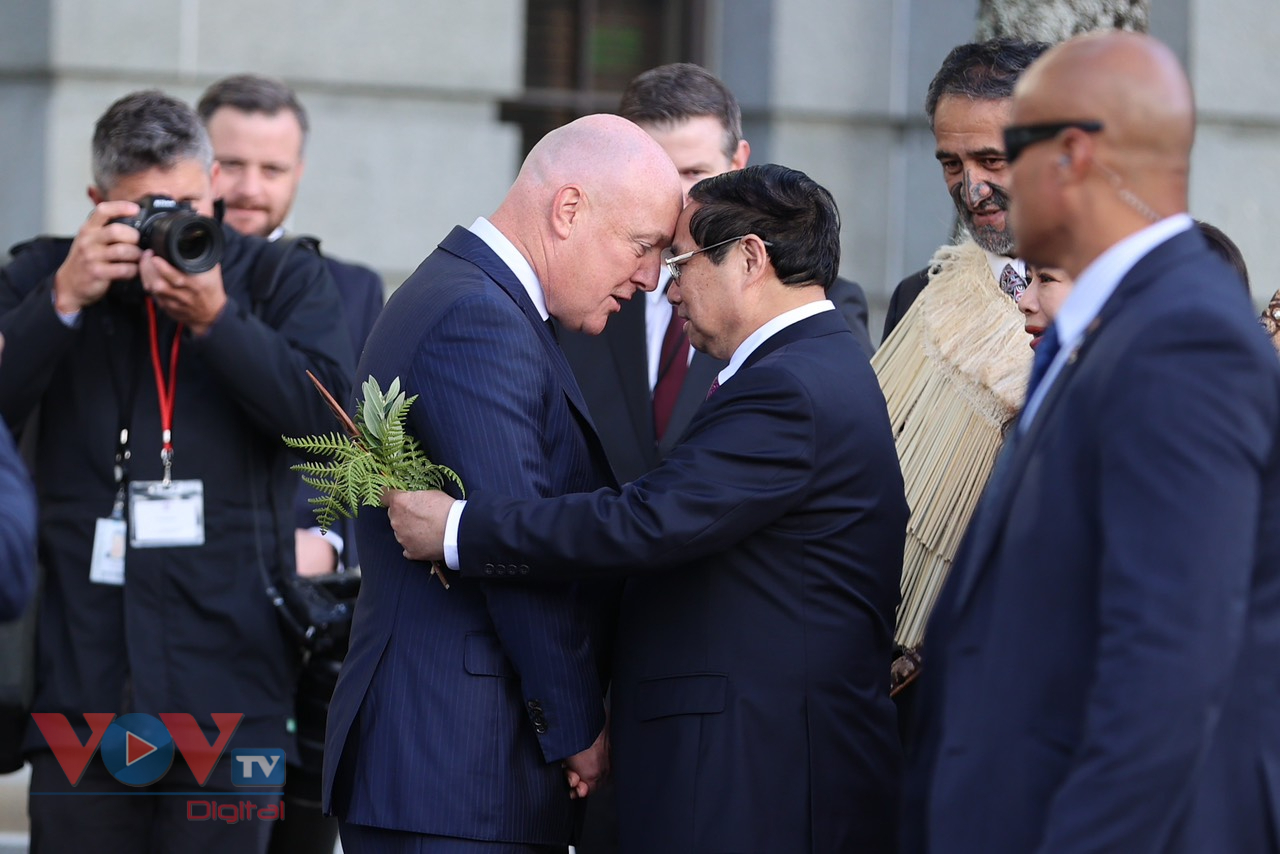 Thủ tướng Christopher Luxon chủ trì lễ đón Thủ tướng Phạm Minh Chính thăm chính thức New Zealand- Ảnh 3.