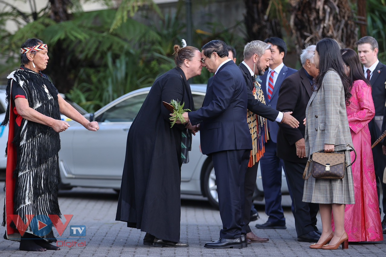 Thủ tướng Christopher Luxon chủ trì lễ đón Thủ tướng Phạm Minh Chính thăm chính thức New Zealand- Ảnh 6.