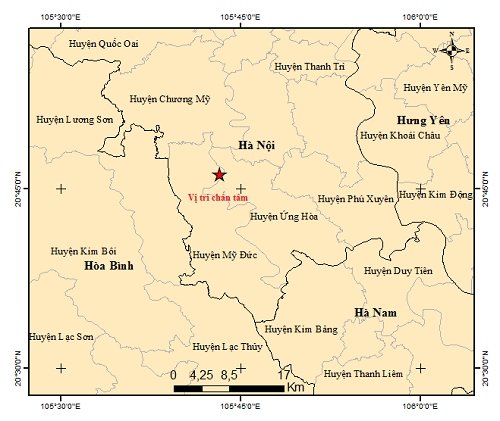 Động đất tại Hà Nội, nhiều khu vực cảm nhận rung lắc- Ảnh 1.