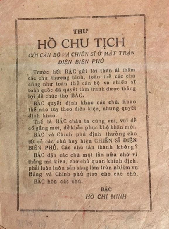 Thư của Bác Hồ động viên, khích lệ chiến sĩ Điện Biên 70 năm trước- Ảnh 3.