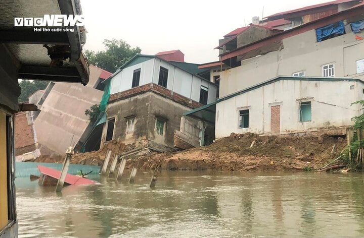 Bắc Ninh: Sáu nhà dân bị sạt lở xuống sông Cầu trong đêm- Ảnh 2.